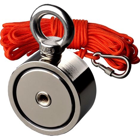 Attrezzatura magnetica, forza verticale di 140 kg, corda da 10 m, magnete e corda (1/5)