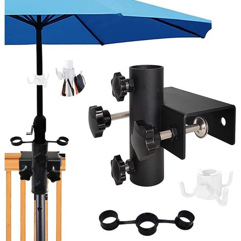 Pied de Parasol Balcon,Support Parasol Balcon,Porte Parasol Balcon,Support Parasol Balustrade,Support Parasol Table,Fixation Parasol Balustrade,Ajustement Maximal 6 cm (1/5)