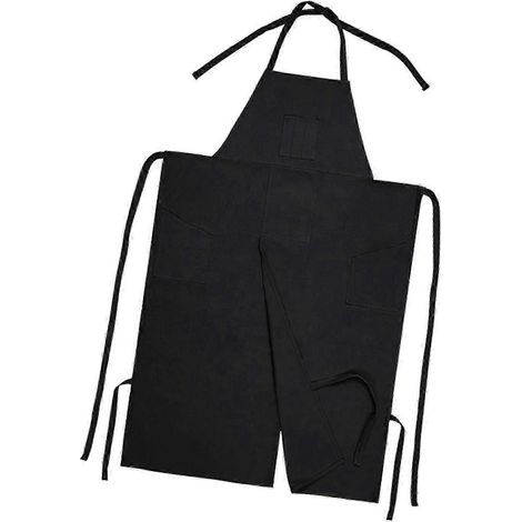 Tablier de poterie avec poches pour femmes et hommes, tablier de peinture d'artiste avec taille ajustable (noir) (1/5)