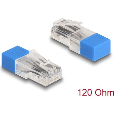Delock RJ45 macho con resistencia de terminaciÃ³n 120 ohmios azul