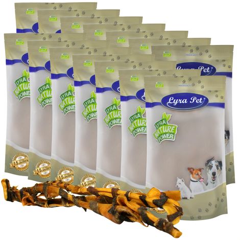 20 pcs. Lyra Pet® bâtonnets de cuir chevelu de bœuf avec tripes env.