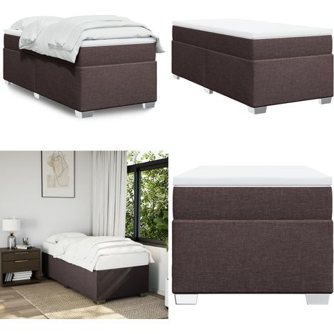 Boxspringbett mit Matratze Dunkelbraun 100x200 cm Stoff - Boxspringbett - Doppelbett - Bettenrahmen - Matratze - Matratzenauflage - Home & Living (1/5)