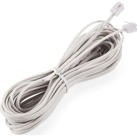Câble D'extension Téléphonique RJ11 10 Mètres Blanc 1 Pièce (1/4)