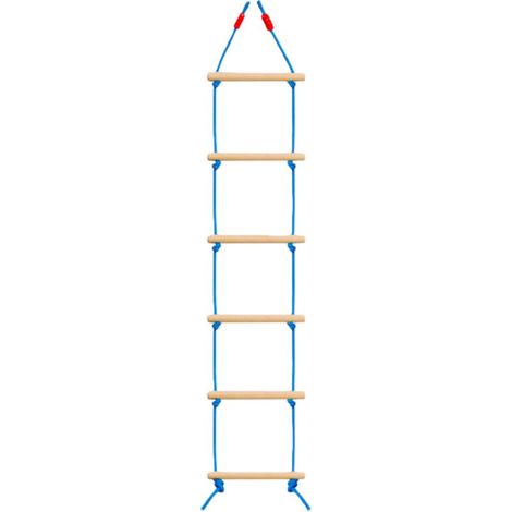 Scala con 6 pioli in legno, 1,7 m, gioco da arrampicata per interni ed esterni, portata massima 75 kg.