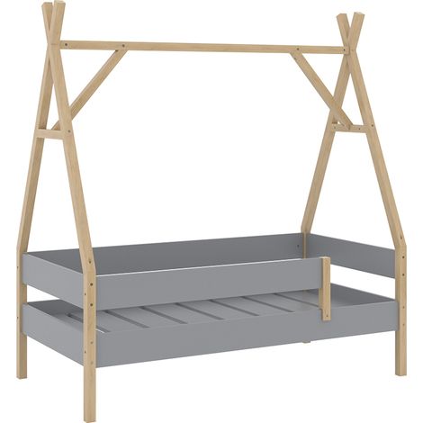 Letto per bambini Bali, Grigio, 80x160 cm, Vitalispa