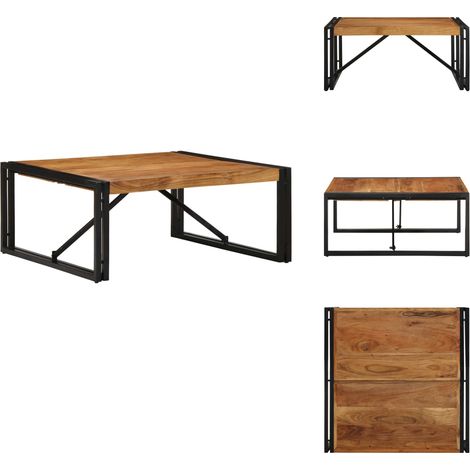 Table basse 80x80x35 cm bois massif acacia - Table Basse - Tables Basses - Table Latérale - Bout De Canapé (1/5)
