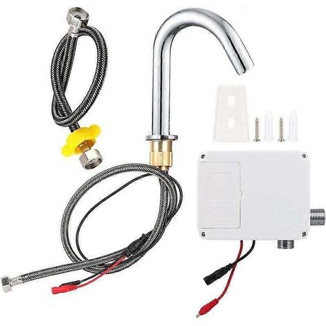 Robinet automatique. Mitigeur d'évier à capteur infrarouge avec filetage G1/2". Robinet de cuisine sans contact en acier inoxydable. Fonctionne sur piles. Pour éviers de cuisine. (1/5)