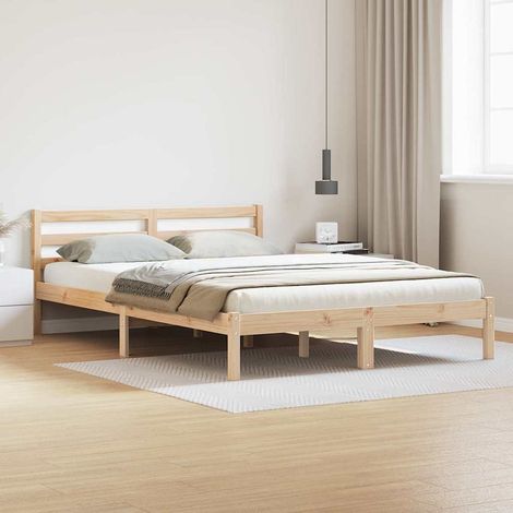 Cadre de lit-Structure de lit Marron 208.6 x 157.6 x 69.4 cm Pin massif 207453 (1/5)