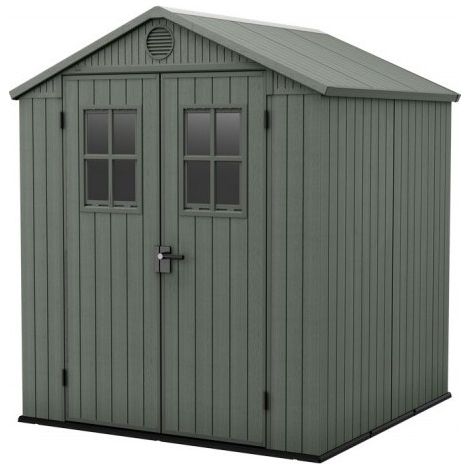Keter Casetta da Giardino in Resina DARWIN 6x6 Green con Finestre Frontali (1/10)