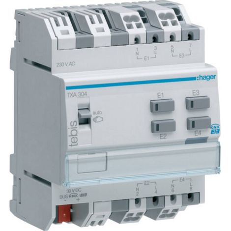 HAGER TXA304 BINÄREINGANG KNX, 4FACH, 230V (1/2)