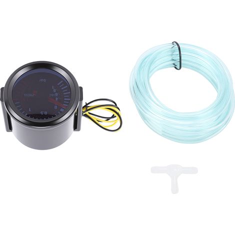 Kit de Compteur Boost Numérique à Lentille Fumée de 2 Pouces, pour Voitures à, Affichage Analogique, Rétro-éclairage LED Bleu, pour Véhicules de Course à Pression Turbo (bar) (1/5)
