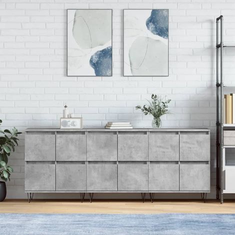 Buffets 3 pcs-Lot de 3 Meuble de rangement gris béton bois d'ingénierie 798024 (1/5)