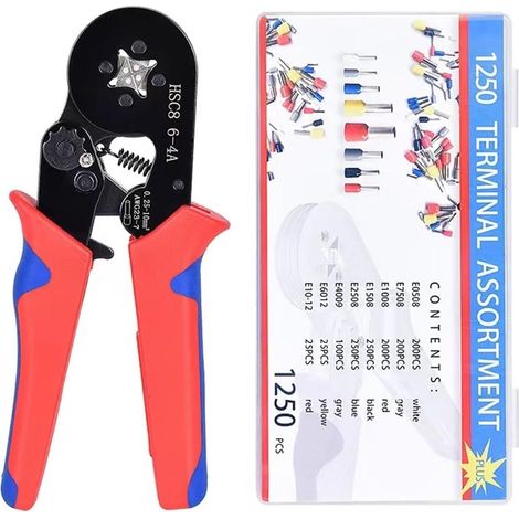 Pince À Sertisser Pour Bornes Tubulaires HSC8 6-4A Kit Électrique Domestique Avec Boîte (Taille: 1 Ensemble) (1/4)