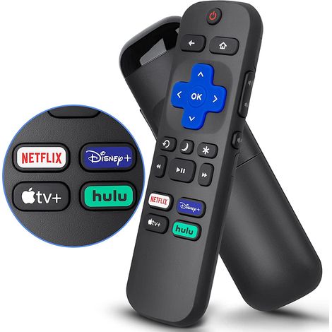 Télécommande - Pour Téléviseurs Roku - Compatible avec TCL Philips JVC RCA Magnavox Sanyo LG Haier - Boutons Dédiés Apple TV+ Netflix Disney+ Hulu - Noir - 1 Pièce (1/5)