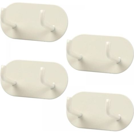 [NIEMALS VERWENDET] (Creme 4 Stück) Wandhaken zum Kleben, Handtuchhalter Bad, Handtuchhaken Metall, Badhaken ohne Bohren für Bad, Schlafzimmer, Küche