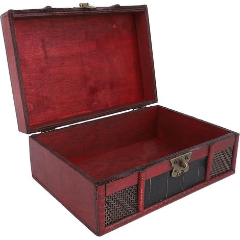 Treasure Chest Jewelry Box, Decorative Treasure Chest Jewelry Box, Vintage MDF Storage Box with Lock, Home Decor, Storage Organizer (1/5)