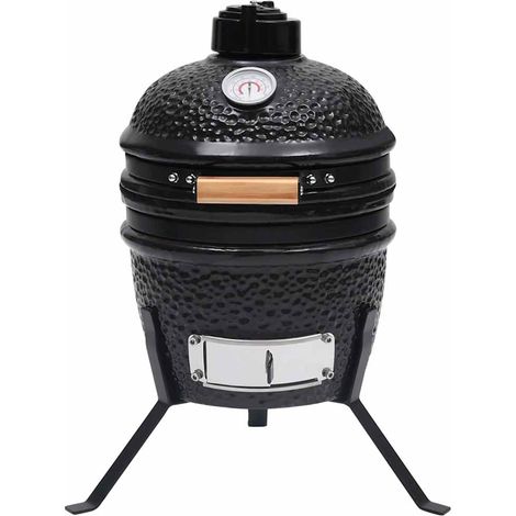 Maison Exclusive - Barbecue Affumicatore 2 in 1 Kamado in Ceramica 56 cm Nero (1/5)