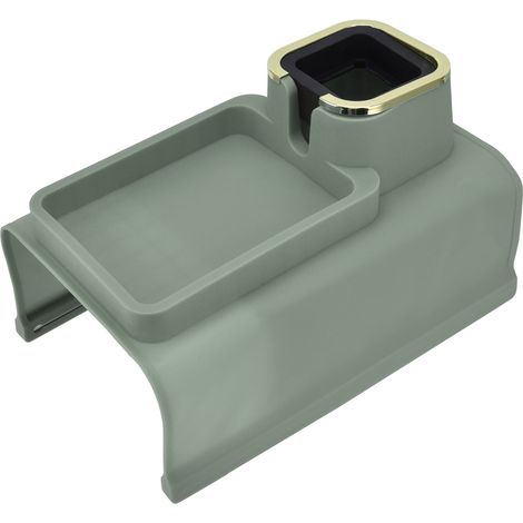 Porte-gobelet pour accoudoir de canapé, plateau en silicone avec 4 tubes en fer à la base, pour salon ou balcon, vert (1/5)