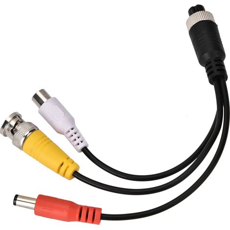 Câble d'extension pour caméra de voiture, adaptateur BNC mâle CC vers prise casque femelle et AV femelle pour moniteur. (1/5)
