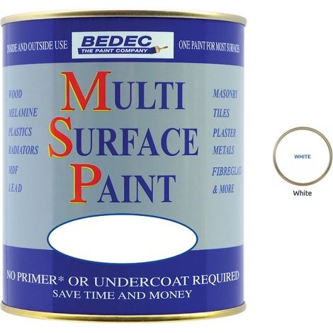 Bedec Multi Surface Paint - Satin - White - 250ml