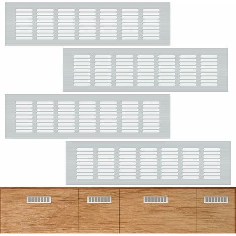 Grille de ventilation, 4 grilles de ventilation rectangulaires en alliage d'aluminium durable, grille de ventilation rectangulaire (8 30 cm) (1/4)