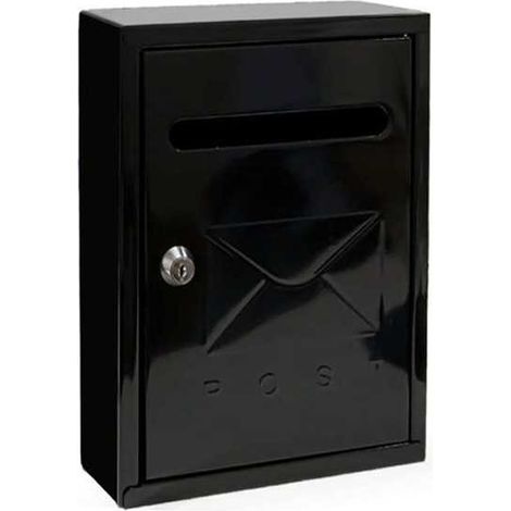 Cassetta postale nera buca della posta porta lettere in alluminio 26 X 20 X 7