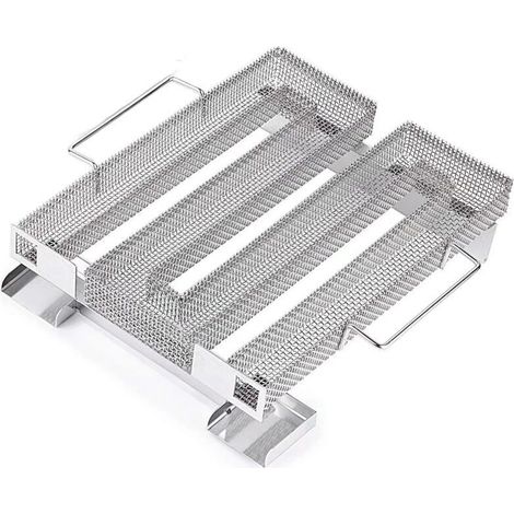 – Générateur de fumée froide en acier inoxydable – Brosse de nettoyage incluse – Pour viande, poisson, fromage – Compatible tous barbecues et fumoirs (1/3)