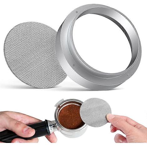 Anneau doseur à café de 51 mm, anneau doseur en aluminium avec tamis à café, tamis à expresso en acier inoxydable (1/5)