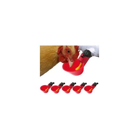 Volaille Automatique Abreuvoir,6 PCS Buveur de volaille,Poulet Abreuvoir D'eau,Buveurs Automatiques Abreuvoirs en Plastique Rouge Backyards Canard Oiseau Caille Pigeon Poule Alimentation D'eau Bol H42