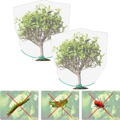 2 Pièces Filet de Protection Plantes, Filet à Oiseaux Scarabée, Filet à Oiseaux Mouche, Utilisé pour Empêcher Les Insectes et Les Oiseaux de Détruire Les Plantes du Jardin(Blanc) (1/5)
