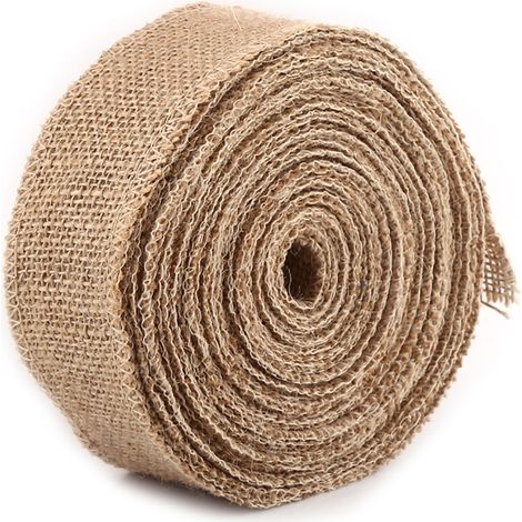Ruban naturel en jute de chanvre 10M pour emballage cadeau, décoration de table (5 cm de large) (1/5)