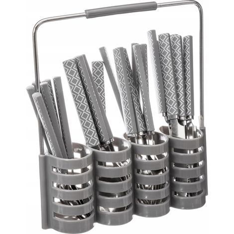 Dekoracja-domu Ensemble de couverts moderne gris 24 pièces