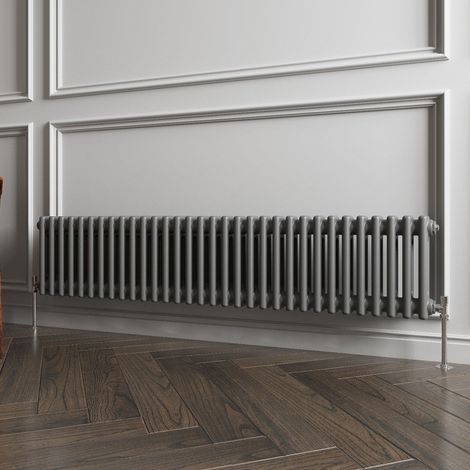Biubiubath Traditional Cast Iron Style Radiator Horizontal 2 Column Anthracite 300x1460mm