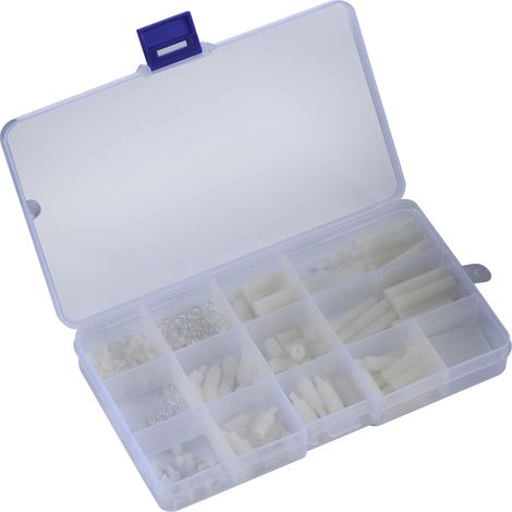 Kit de 210 vis et écrous en plastique avec boîte de rangement pour projets DIY Raspberry Pi 2/3 (1/5)