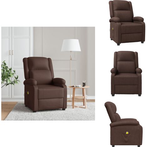 Massagesessel Braun Kunstleder - Massagesessel - Massage Sessel - Massage TV-Sessel - Massage Fernsehsessel (1/5)