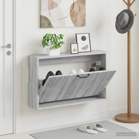 vidaXL Wall-Mounted Shoe Cabinet HOORN 71 x 17 x 43 cm Engineered Wood (1/5)