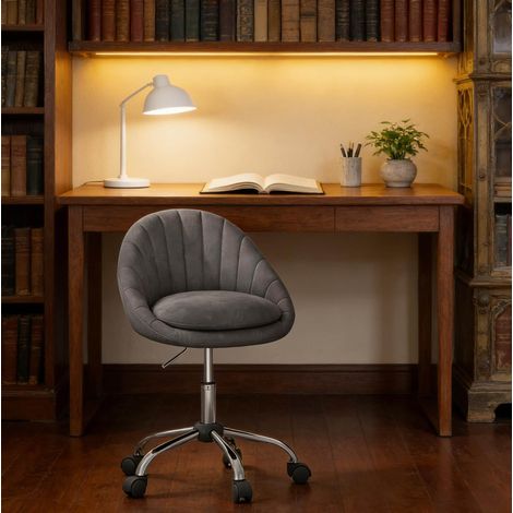 Silla escritorio giratoria regulable terciopelo OKMYHOME (1/5)