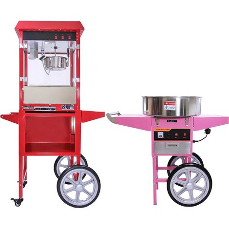 KuKoo 8oz Popcorn Machine & Candy Floss Machine with Carts