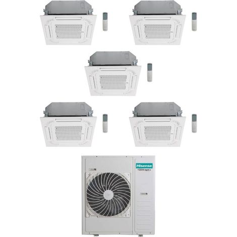 Hisense Climatizzatore a Cassetta 4 Vie Penta Split ACT 9+9+9+12+12 con 5AMW125U4RTA Inverter R32 Wi-Fi Optional Classe A++