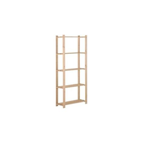 Étagère de stockage 5 niveaux 80x28,5x170 Bois de pin massif (1/5)