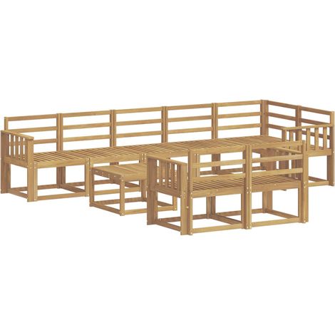 Outdoor Sofa Set 9 pcs White Solid Acacia Wood vidaXL (1/5)
