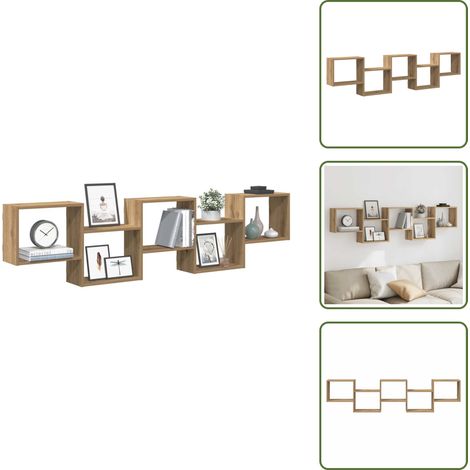 The Living Store Würfelregal 5 Fächer Artisan-Eiche Holzwerkstoff - Holzwerkstoff (1/5)