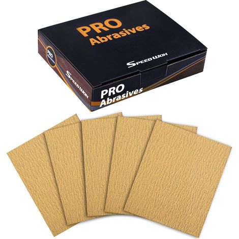 1/4 feuille feuille de papier sablé 25PCS Premium Sand Paper 80 feuilles de ponçage 5.5" x 4.5" papier sablé pour bois métal automobile meubles bois Clip-On, main blocs de ponçage (1/5)