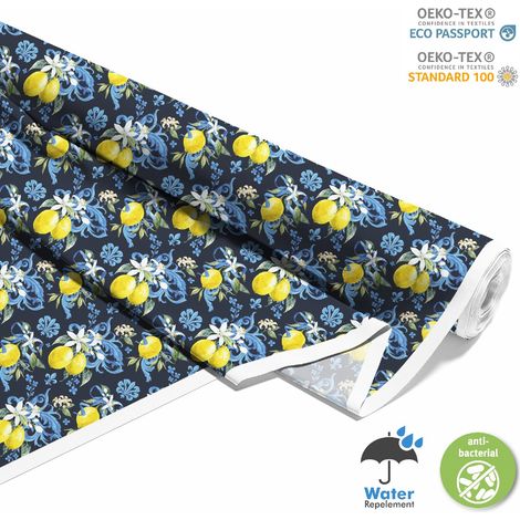 TESSUTI DECORATIVI PER ESTERNI OXFORD - Motivo limoni con fiori (1/5)