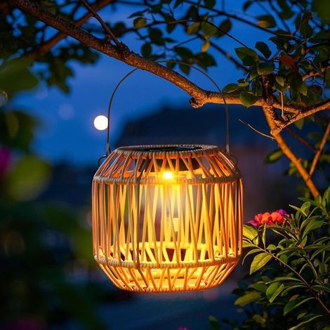 Lanterne Solaire Extérieur Étanche, Rotin, LED, Montgolfière, Lumignon, Suspendu, Jardin, Complet, Rapide (1/5)