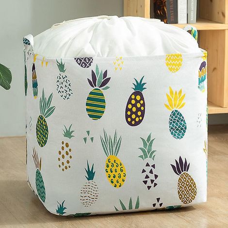 ananas Et Fauve,2pcs,433245cm, Grand Organiser Paniers Pour Vtements Stockage, Panier Linge En Tissu, Pour Dredon, Oreiller, Literie, Couvertur (1/5)