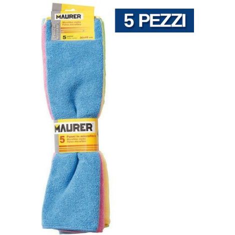 PANNO IN MICROFIBRA PANNI MULTIUSO 30X40 CM 5 PZ VARI COLORI (31412) (1/2)