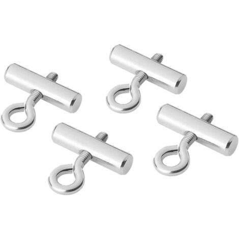 Ensemble de 8 butées de rail tubulaires (8-10 mm), en acier galvanisé robuste, pour auvents, bâches et voiles d'ombrage, montage facile. (1/5)