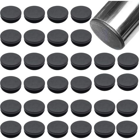Bouchons Plastiques pour Tube Rond Noirs 32 Pièces Embout de Chaise 19mm Embout pied de chaise Caoutchouc Bouchon d'extrémité de Tube pour tubes en Acier, Chaises, Meubles,Support en Métal(19mm (1/5)