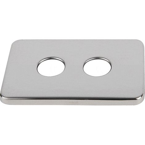Pbtub – Plaque finition inox pour parois non faïencées ou PVC 55mm – Fixation raccord – Filetage plomberie – Entraxe 50mm
